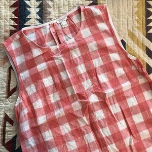 J. Crew Red Gingham Sleeveless Blouse